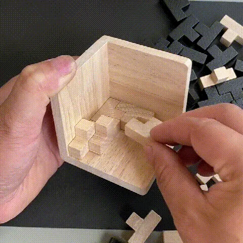 Handmade wooden T-shaped puzzle