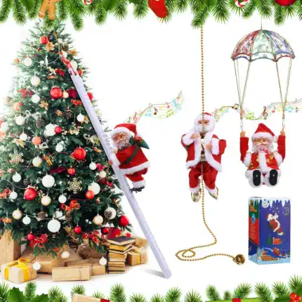 Electric Chimney Climbing Santa Claus Musical Toys