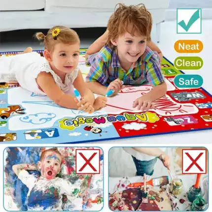 Water Doodle Mat ,Aqua Painting Drawing Mat Mess Free Learning Toy Mat