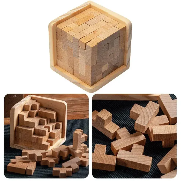 Wooden puzzle pieces